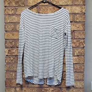 Hem & Thread Striped Long Sleeve Top Size Medium